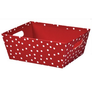 Red & White Dots Large Market Tray