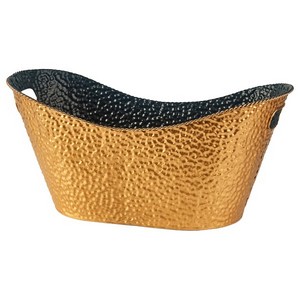 Oval Embossed Gold Metal Planter 20