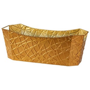 Oval Metal Basket Gold with handle 15''