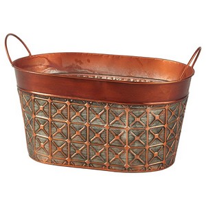 Oval Metal Basket Brown 12''