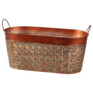 Oval Metal Basket Brown 17''