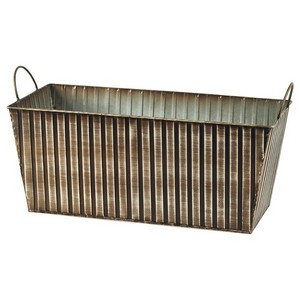 Rectangular Metal Basket Brown 17''