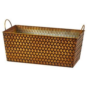 Rectangular Metal Basket Gold 17''