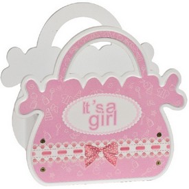 It's A Girl Wooden Basket