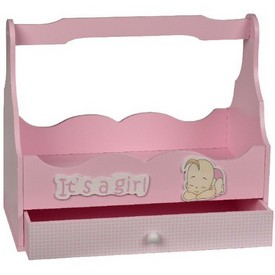 It's A Girl Wooden Tote w/ Drawer