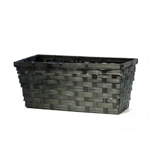 Black Bamboo Rectangular Basket (11.5