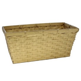 Rectangular Metallic Gold Bamboo 14''