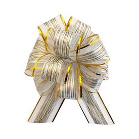 Designer Pull Bow White/Gold Large