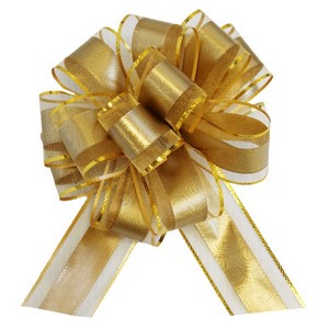 Designer Pull Bow Patterned Gold Large
