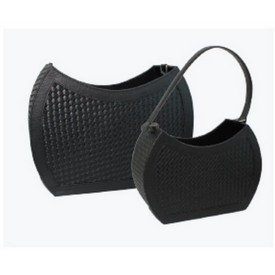 Black Pleather Magazine Holder (Set of 2)