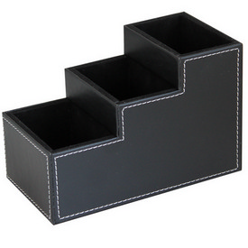 Pleather Desk Organizer Black  (6.25