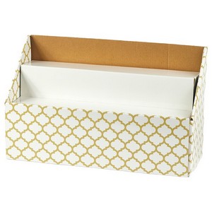 Laddered White with Gold Pattern Box with base (14.5'')