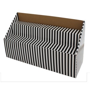 Large Black Box with Black/White Stripes with base (14.5