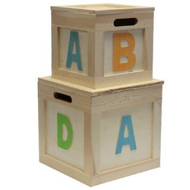 ABC Wooden Cube Box (Set of 2)