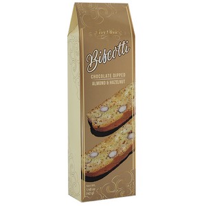 Aunt Gloria Choc Dipped  Almond Hazelnut Biscotti Single Gold/Beige 42g/1.48oz