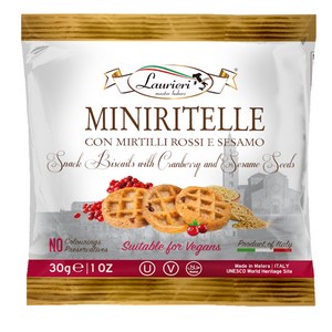 Laurieri Cookies Single Portion- Cranberry and Sesame Seeds 30g/1oz