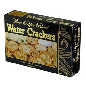 Vineyard Collection Three Pepper Blend Water Crackers Black 2oz/56g