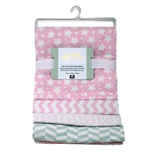 Tendertyme 4 Pk Receiving Blankets Hanging (Pink)