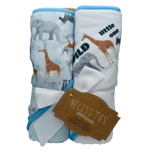Tendertyme 2 Pack Animal Hooded Towel (Blue)