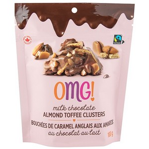 OMG! Almond Toffee Clusters Milk Choc 100g