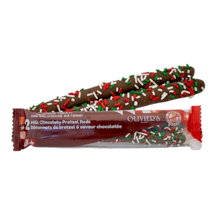 Olivier's Milk Choc Pretzel Rod Holiday w/ Sprinkles 40g/1.41oz