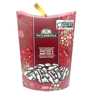 Waterbridge Chocolate Covered White & Peppermint Pretzels 200g/7.05oz