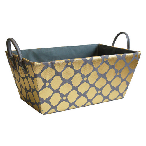 Grey/Gold Storage Basket (15") SAKSCO Gourmet Basket Supplies