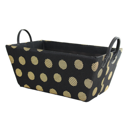 Black with Gold Dots Storage Basket (15") SAKSCO Gourmet Basket Supplies