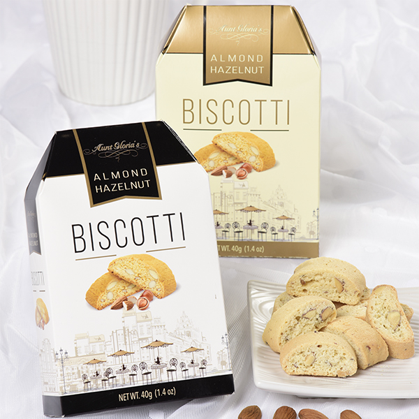 Aunt Gloria Mini Almond Hazelnut Biscotti Black/White 57g/2 oz 1
