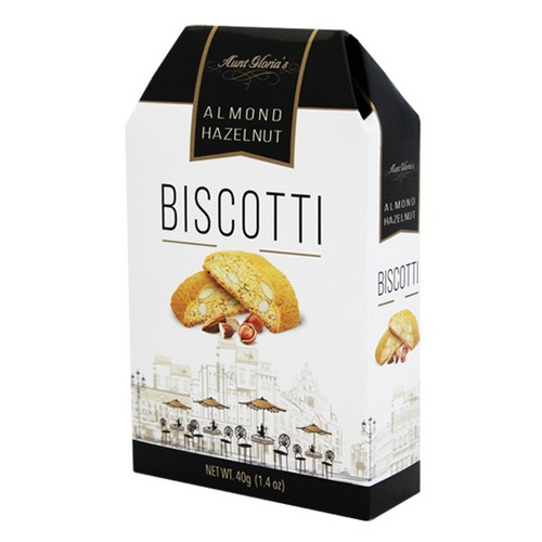 Aunt Gloria Mini Almond Hazelnut Biscotti Black/White 57g/2 oz