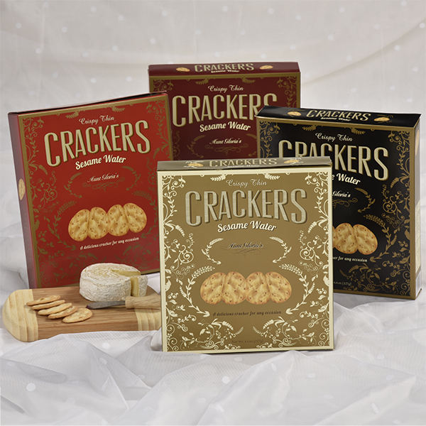 Aunt Gloria's Sesame Water Crackers Gold/Red 4.4oz/127g 1