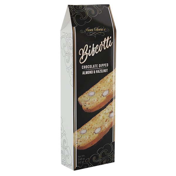 Aunt Gloria's Choc Dipped Almond Hazelnut Biscotti Single Black/White 42g/1.48oz