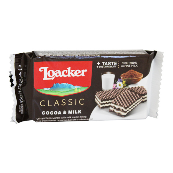 Loacker Cocoa & Milk Wafer 45g