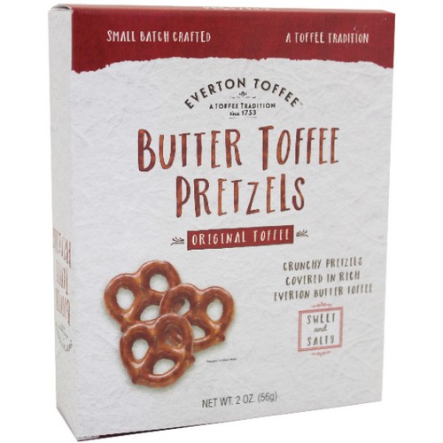Everton Toffee Butter Toffee Pretzels (Red) 57g/2oz SAKSCO Gourmet