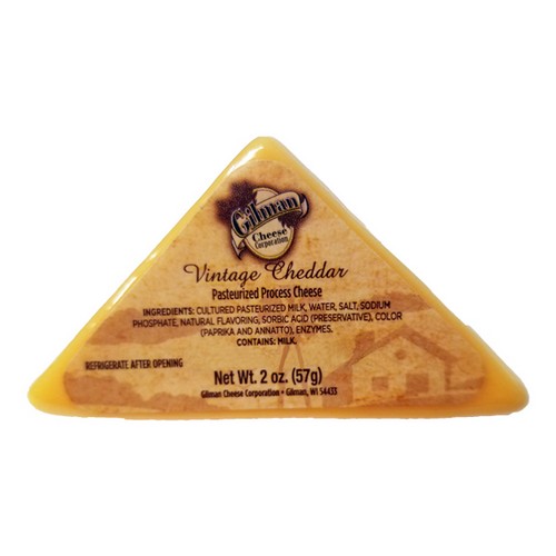Gilman Cheese Triangles Cheddar 72/2 oz SAKSCO Gourmet Basket Supplies