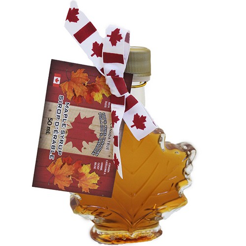 +Canada True Maple Syrup Maple Leaf Bottle 50ml SAKSCO Gourmet Basket