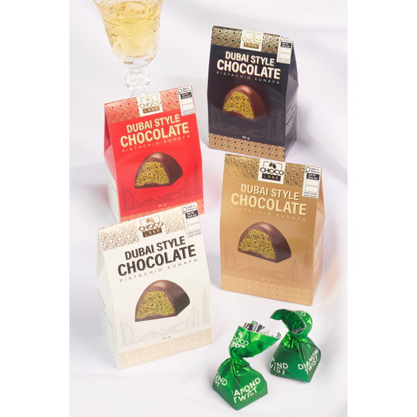 Chocolake Dubai Style Kunafa Pistachio 3 pack Chocolate (White) 30g/1oz 1