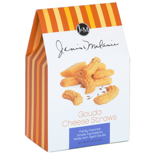 J&M Gouda Cheese Straws 12/71g/2.5 oz SAKSCO Gourmet Basket Supplies